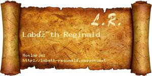 Labáth Reginald névjegykártya